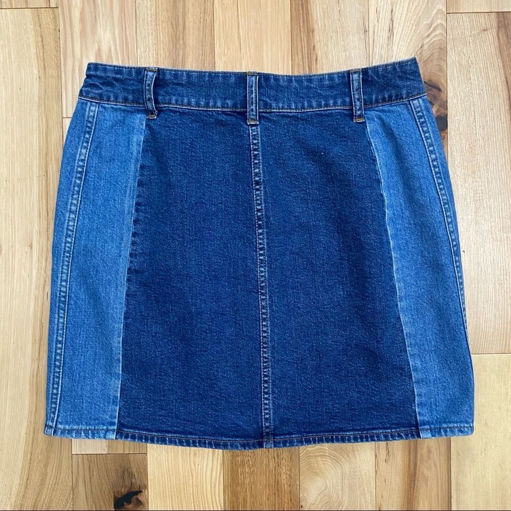 Madewell Stretch Denim Straight Mini Skirt: Pieced Edition - Picture 6 of 10
